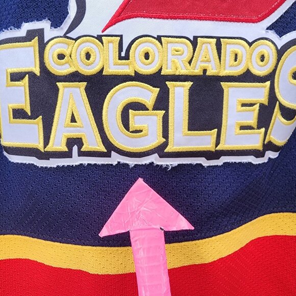 CCM ECHL Colorado Eagles Youth S/M Jersey Hockey 15 Years 2003 - 2018 Blue Mesh - Picture 7 of 12